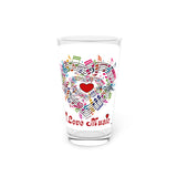 I Love Music Design 2 on Pint Glass, 16oz