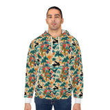 Tropical Piano Paradise Unisex Pullover Hoodie - Beach Vibes & Floral Print
