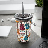 Sunsplash Musical Instruments Design 03 on Tumbler with Straw - 16oz, Perfect for Music Lovers