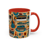 Musical Instruments Design 02 on Accent Coffee Mug - Beautiful Design for Music Lovers