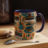 Musical Instruments Design 02 on Accent Coffee Mug - Beautiful Design for Music Lovers
