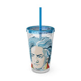 Beethoven Design 01 on Tumbler with Straw - 16oz, Perfect for Music Lovers