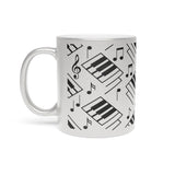 Piano Keys Design 04 on Metallic Mug (Silver / Gold) 11 oz Beautiful Design For Music Lovers