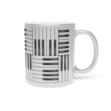 Piano Keys Design 01 on Metallic Mug (Silver / Gold) 11 oz Beautiful Design For Music Lovers