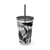 Piano Keys Design 02 on Tumbler with Straw - 16oz, Perfect for Music Lovers