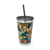Sunsplash Tropical Piano Design 01 on Tumbler with Straw - 16oz, Perfect for Music Lovers