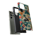 Tropical Piano Samsung Galaxy Phone Case - Floral Design for Music Lovers