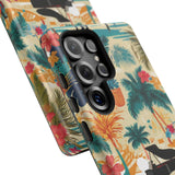 Tropical Piano Samsung Galaxy Phone Case - Floral Design for Music Lovers