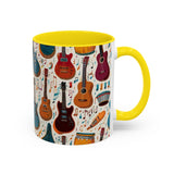 Musical Instruments Design 03 on Accent Coffee Mug - Beautiful Design for Music Lovers