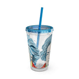 Beethoven Design 01 on Tumbler with Straw - 16oz, Perfect for Music Lovers