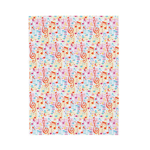 Music Notes Design 01 on Velveteen Plush Blanket for Music Lovers