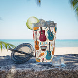 Sunsplash Musical Instruments Design 03 on Tumbler with Straw - 16oz, Perfect for Music Lovers