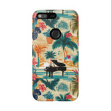 Tropical Piano Google Pixel Phone Case - Floral Design for Music Lovers