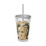 Beethoven Design 02 on Tumbler with Straw - 16oz, Perfect for Music Lovers