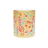 Musical Notes Design 01 on Metallic Mug (Silver / Gold) 11 oz Beautiful Design For Music Lovers