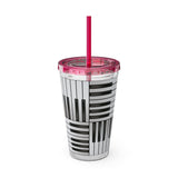 Piano Keys Design 01 on Tumbler with Straw - 16oz, Perfect for Music Lovers