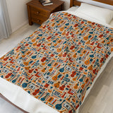 Musical Instruments Design 01 on Velveteen Plush Blanket for Music Lovers