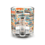 Musical Instruments Design 02 on Glass Mug - 10oz Coffee Cup for Music Lovers