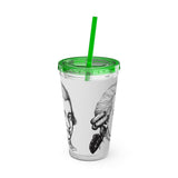 Mozart Sketch Design on Tumbler with Straw - 16oz, Perfect for Music Lovers