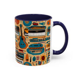 Musical Instruments Design 02 on Accent Coffee Mug - Beautiful Design for Music Lovers