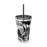 Piano Keys Design 02 on Tumbler with Straw - 16oz, Perfect for Music Lovers