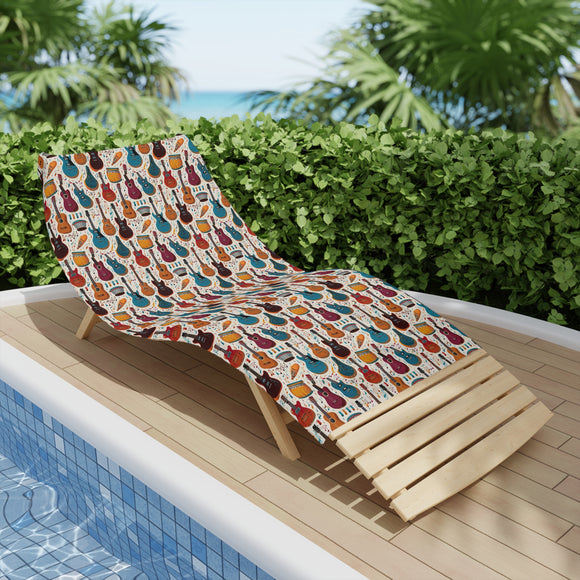 Musical instruments Design 03 on Beach Towel | Summer Ready Poolside Essential