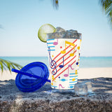 Music Notes Design 02 on Tumbler with Straw - 16oz, Perfect for Music Lovers