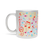 Musical Notes Design 01 on Metallic Mug (Silver / Gold) 11 oz Beautiful Design For Music Lovers