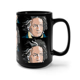 Beethoven Pattern 7 on Black Mug 15oz