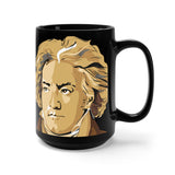 Beethoven Image 2 on Black Mug 15oz