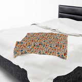 Musical Instruments Design 01 on Velveteen Plush Blanket for Music Lovers