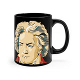 Beethoven Image 3 on Black mug 11oz