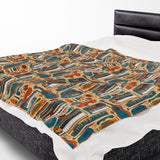 Musical Instruments Design 02 on Velveteen Plush Blanket for Music Lovers