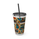 Sunsplash Musical Instruments Design 02 on Tumbler with Straw - 16oz, Perfect for Music Lovers
