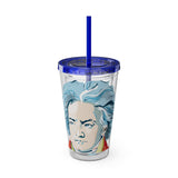 Beethoven Design 01 on Tumbler with Straw - 16oz, Perfect for Music Lovers