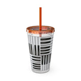 Piano Keys Design 01 on Tumbler with Straw - 16oz, Perfect for Music Lovers