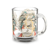 Beethoven Design 03 on Glass Mug - 10oz Coffee Cup for Music Lovers