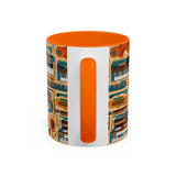 Musical Instruments Design 02 on Accent Coffee Mug - Beautiful Design for Music Lovers