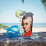 Mozart and Manuscript Design on Tumbler with Straw - 16oz, Perfect for Music Lovers