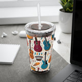 Sunsplash Musical Instruments Design 03 on Tumbler with Straw - 16oz, Perfect for Music Lovers