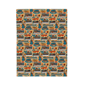Musical Instruments Design 02 on Velveteen Plush Blanket for Music Lovers