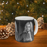 GF Handel Portrait on Ceramic Mug 11oz - Musician Gift, Coffee Cup for Music Lovers