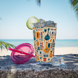 Sunsplash Musical Instruments Design 01 on Tumbler with Straw - 16oz, Perfect for Music Lovers