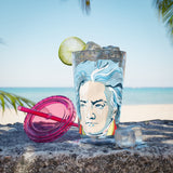 Beethoven Design 01 on Tumbler with Straw - 16oz, Perfect for Music Lovers