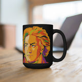 Beethoven Image 4 on Black Mug 15oz