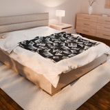 Piano Keys Design 03 on Velveteen Plush Blanket for Music Lovers