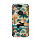 Tropical Piano Google Pixel Phone Case - Floral Design for Music Lovers