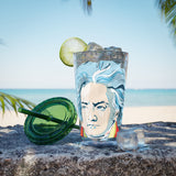 Beethoven Design 01 on Tumbler with Straw - 16oz, Perfect for Music Lovers