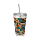 Sunsplash Musical Instruments Design 02 on Tumbler with Straw - 16oz, Perfect for Music Lovers