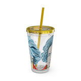 Beethoven Design 01 on Tumbler with Straw - 16oz, Perfect for Music Lovers